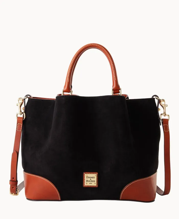Dooney and Bourke Satchels Suede Brenna Black 8211 WomenMen