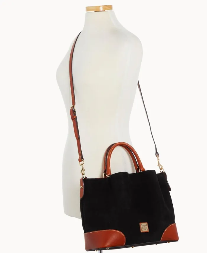 Dooney and Bourke Satchels Suede Brenna Black 8211 WomenMen