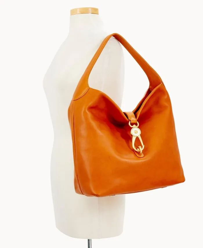 Dooney and Bourke Shoulder Bags Florentine Logo Lock Shoulder Bag Natural 8211 WomenMen Dooney and Bourke Shoulder Bags Florentine Logo Lock Shoulder Bag Natural 8211 WomenMen