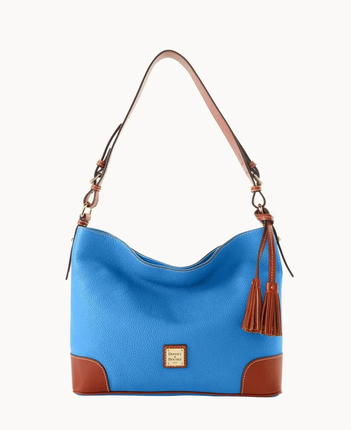 Dooney and Bourke Shoulder Bags Pebble Grain Large Sac Azure 8211 WomenMen