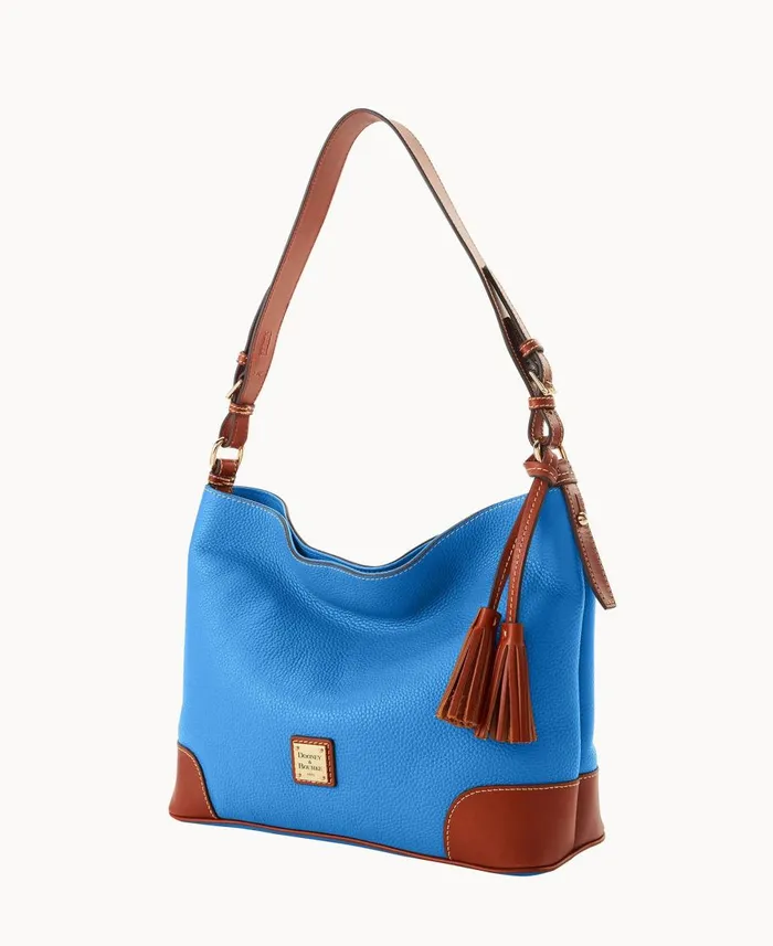 Dooney and Bourke Shoulder Bags Pebble Grain Large Sac Azure 8211 WomenMen