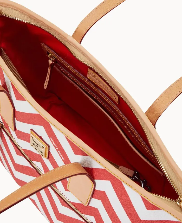 Dooney and Bourke Totes Chevron Small Tote Red 8211 WomenMen