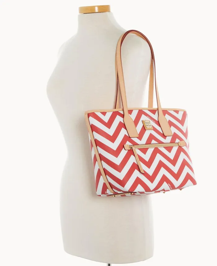 Dooney and Bourke Totes Chevron Small Tote Red 8211 WomenMen