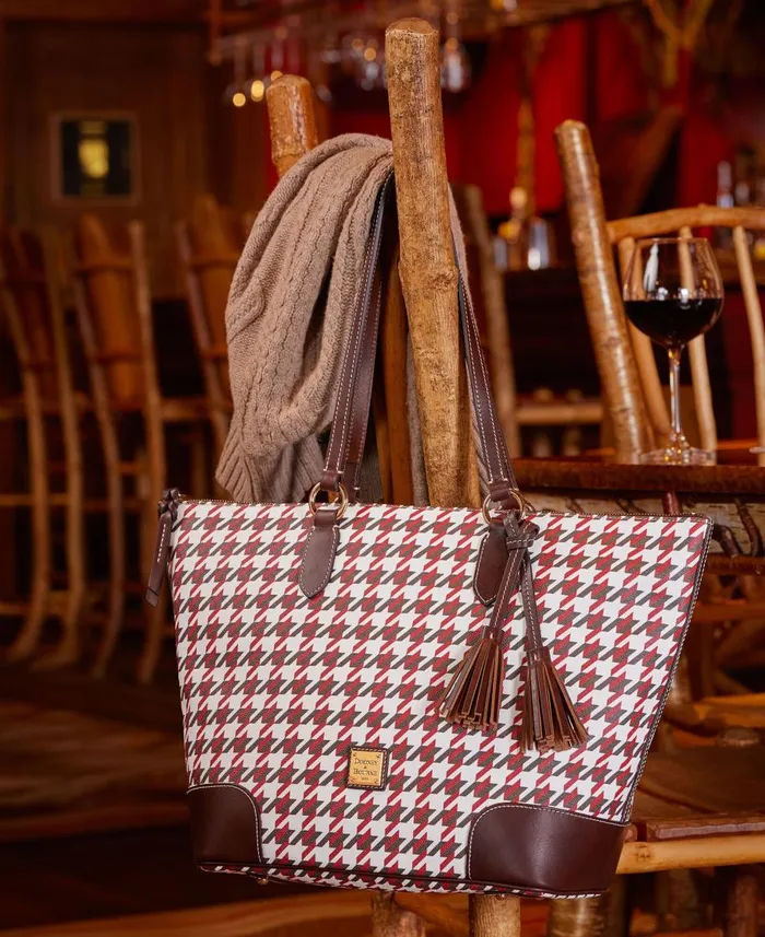 Dooney and Bourke Totes Houndstooth Career Tote Brick 8211 WomenMen