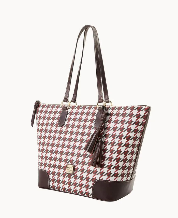 Dooney and Bourke Totes Houndstooth Career Tote Brick 8211 WomenMen