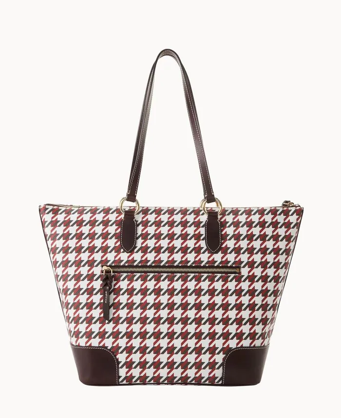 Dooney and Bourke Totes Houndstooth Career Tote Brick 8211 WomenMen