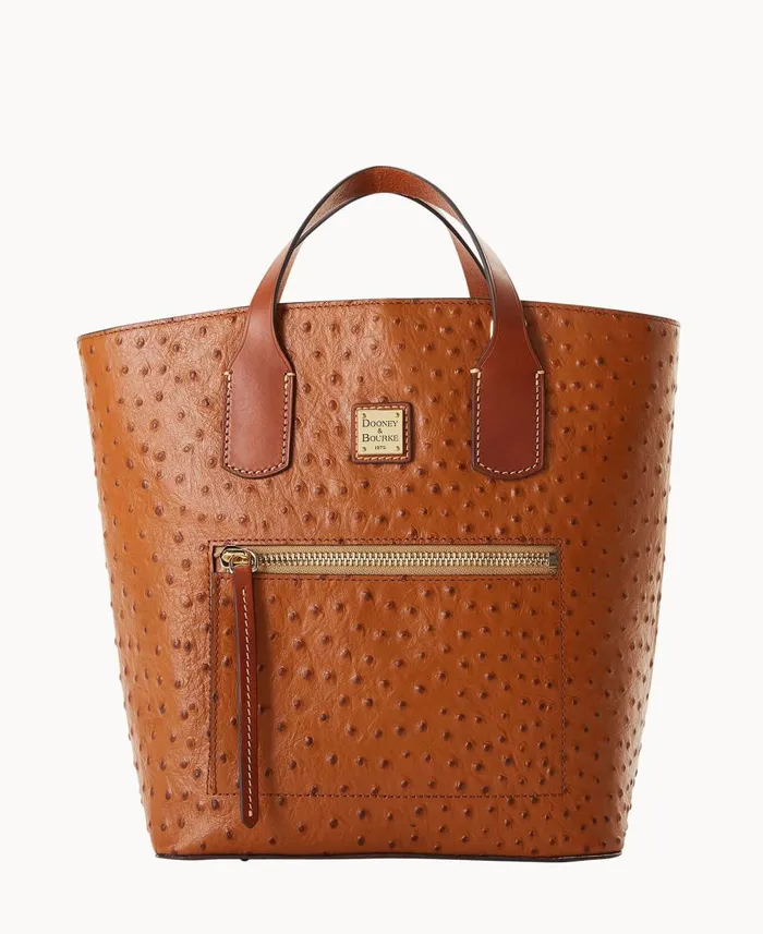 Dooney and Bourke Totes Ostrich Darla Shopper Caramel 8211 WomenMen