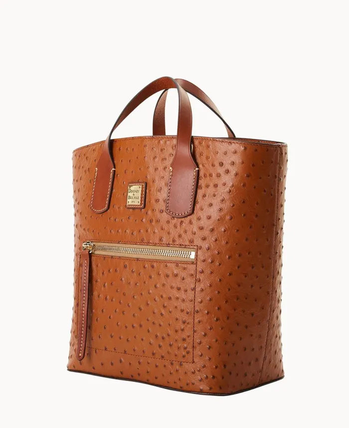 Dooney and Bourke Totes Ostrich Darla Shopper Caramel 8211 WomenMen