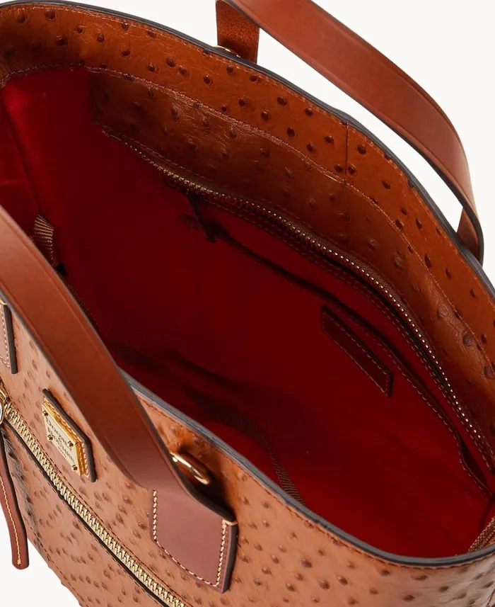 Dooney and Bourke Totes Ostrich Darla Shopper Caramel 8211 WomenMen