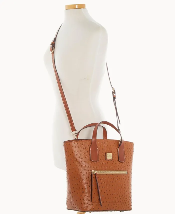 Dooney and Bourke Totes Ostrich Darla Shopper Caramel 8211 WomenMen