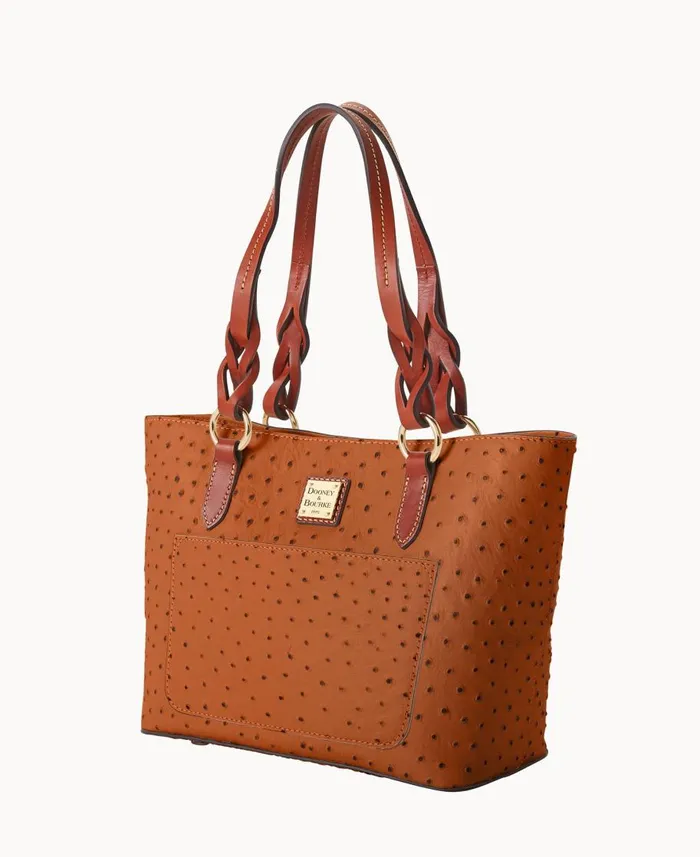 Dooney and Bourke Totes Ostrich Small Gretchen Tote Caramel 8211 WomenMen