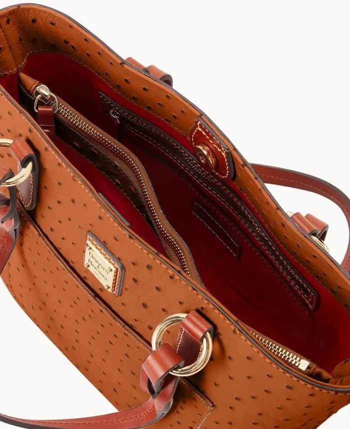 Dooney and Bourke Totes Ostrich Small Gretchen Tote Caramel 8211 WomenMen