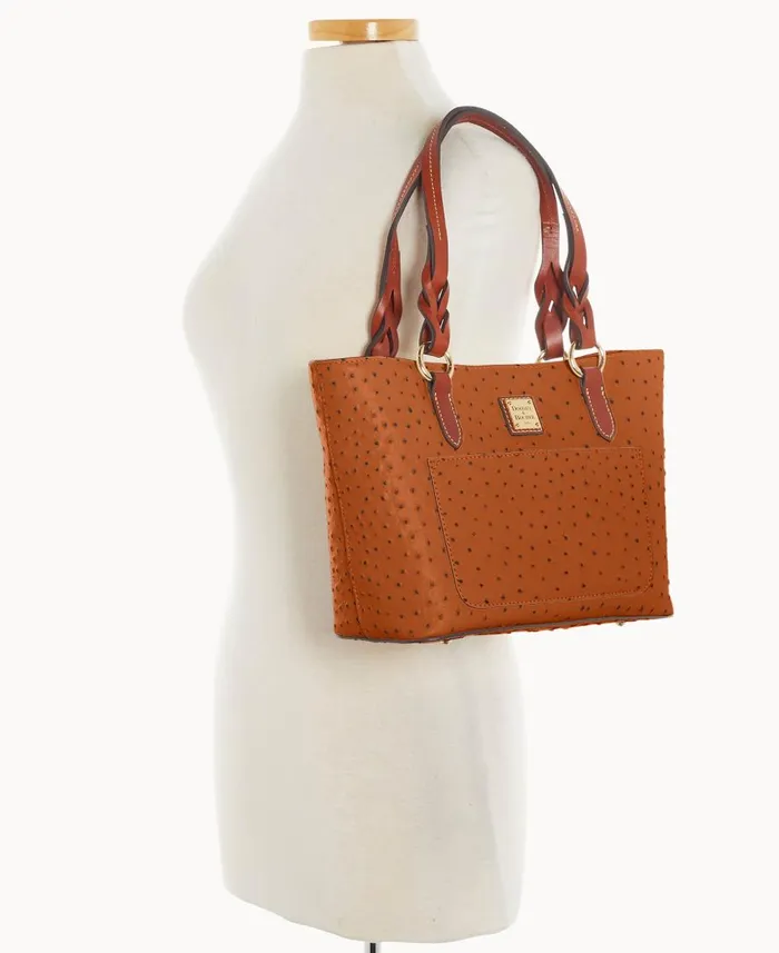 Dooney and Bourke Totes Ostrich Small Gretchen Tote Caramel 8211 WomenMen