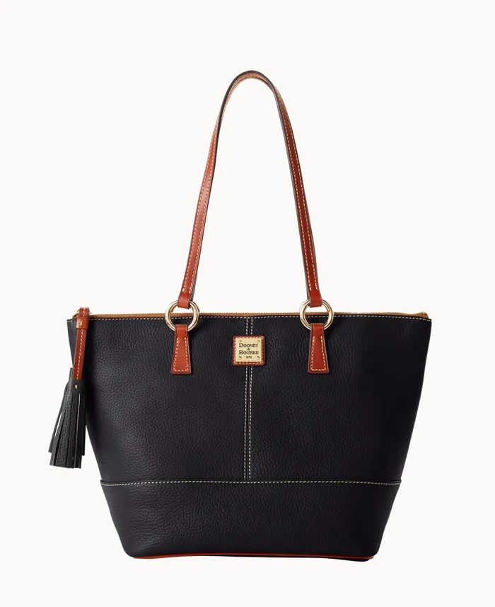 Dooney and Bourke Totes Pebble Grain Small Tobi Tote Black 8211 WomenMen