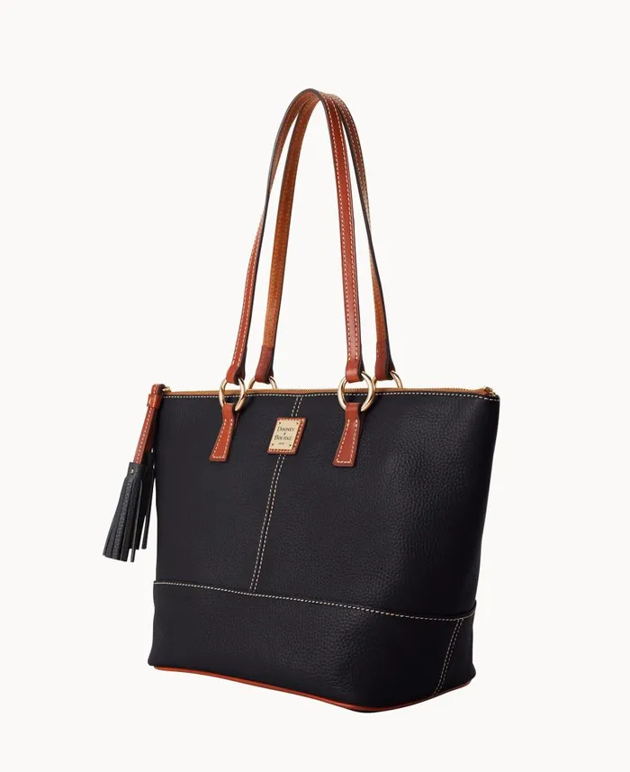 Dooney and Bourke Totes Pebble Grain Small Tobi Tote Black 8211 WomenMen
