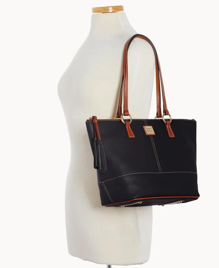 Dooney and Bourke Totes Pebble Grain Small Tobi Tote Black 8211 WomenMen
