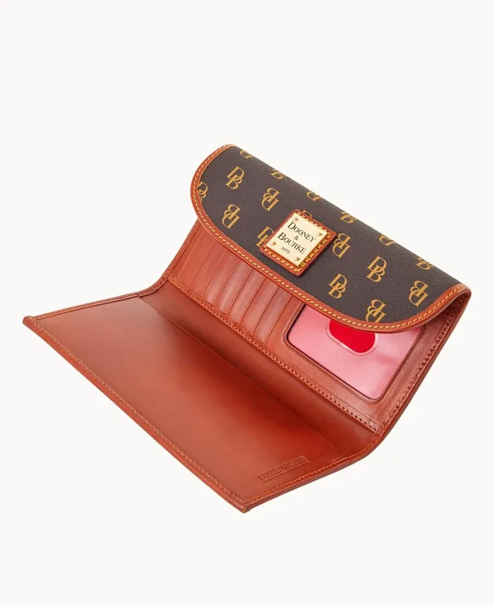 Dooney and Bourke Wallets Gretta Continental Clutch Brown Tmoro 8211 WomenMen