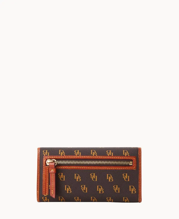 Dooney and Bourke Wallets Gretta Continental Clutch Brown Tmoro 8211 WomenMen
