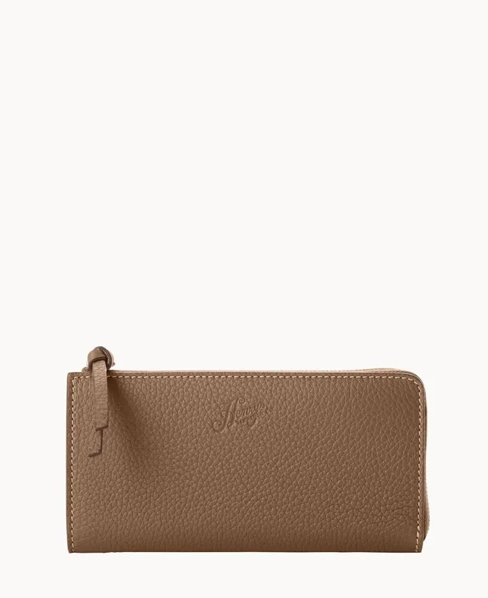 Dooney and Bourke Wallets Henrys Zip Clutch Dark Taupe 8211 WomenMen