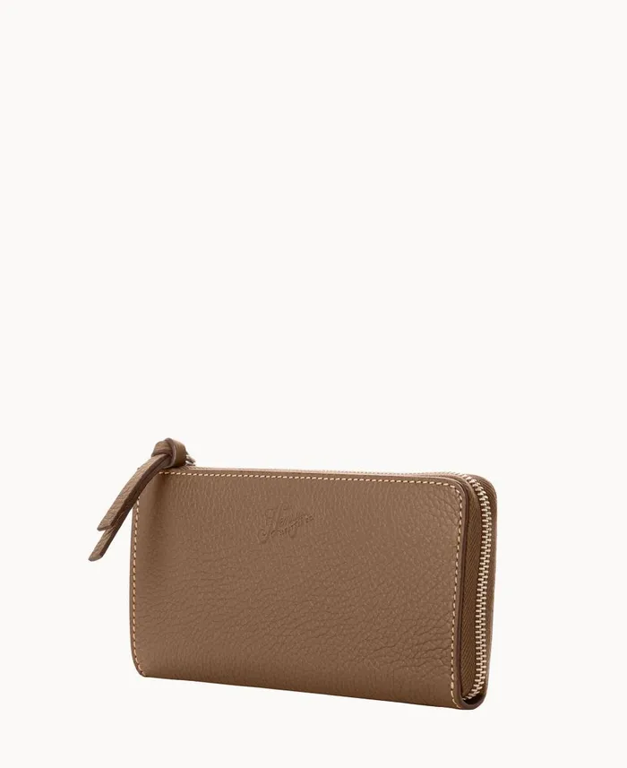 Dooney and Bourke Wallets Henrys Zip Clutch Dark Taupe 8211 WomenMen
