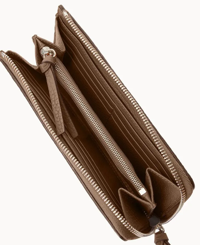 Dooney and Bourke Wallets Henrys Zip Clutch Dark Taupe 8211 WomenMen