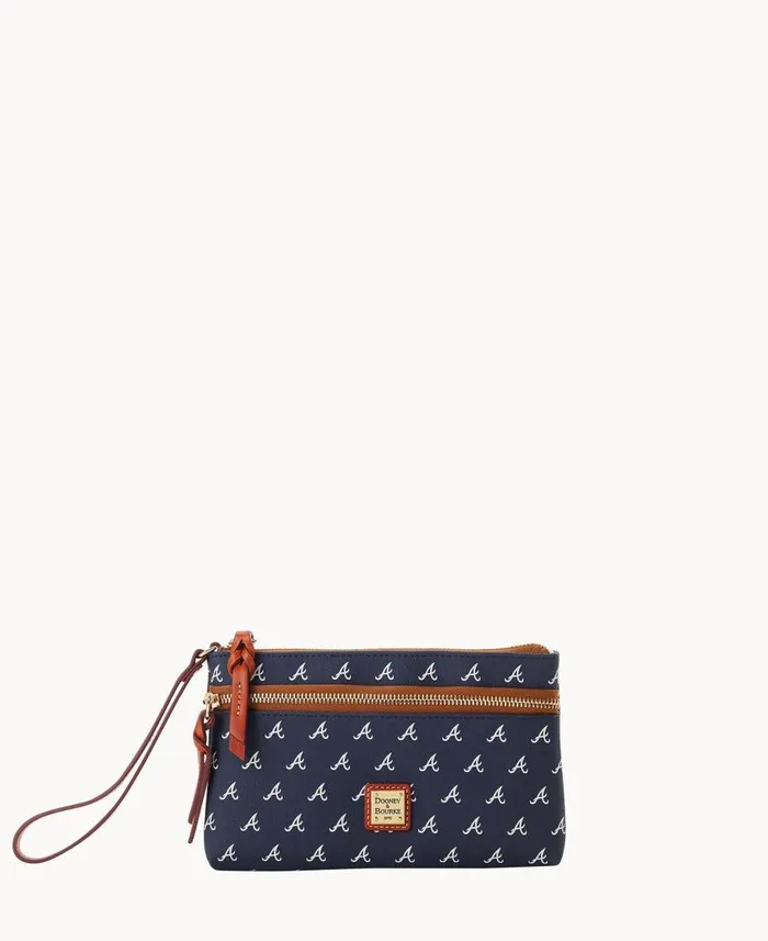 Dooney and Bourke Wallets MLB Braves Double Zip Wristlet Braves 8211 WomenMen Dooney and Bourke Wallets MLB Braves Double Zip Wristlet Braves 8211 WomenMen