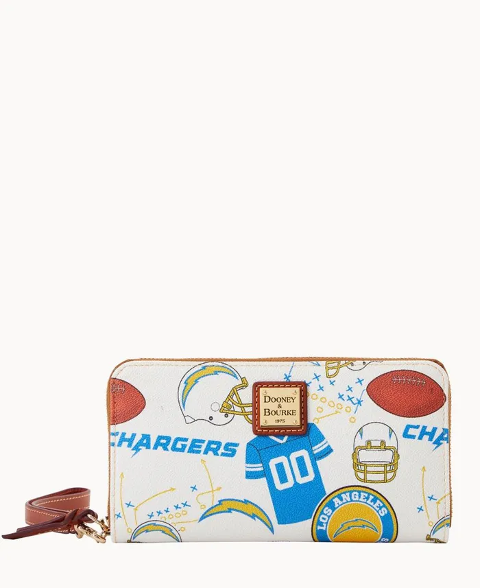 Dooney and Bourke Wallets NFL Chargers Large Zip Around Wristlet Chargers 8211 WomenMen Dooney and Bourke Wallets NFL Chargers Large Zip Around Wristlet Chargers 8211 WomenMen
