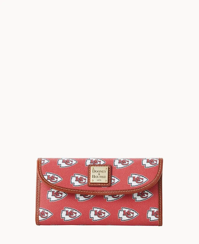 Dooney and Bourke Wallets NFL Chiefs Continental Clutch Chiefs 8211 WomenMen