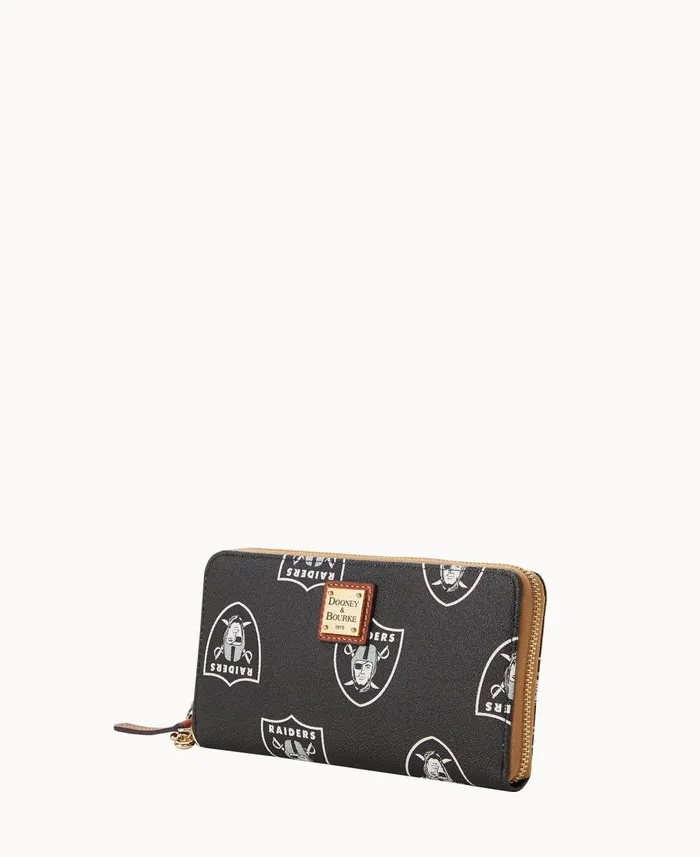 Dooney and Bourke Wallets NFL Raiders Large Zip Around Wristlet Raiders 8211 WomenMen Dooney and Bourke Wallets NFL Raiders Large Zip Around Wristlet Raiders 8211 WomenMen