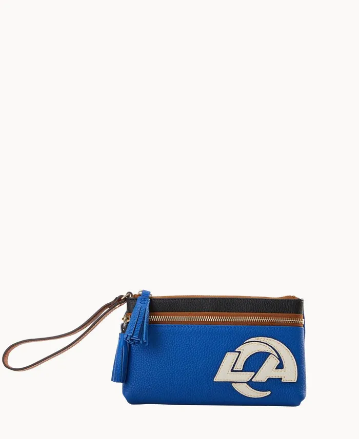 Dooney and Bourke Wallets NFL Rams Double Zip Wristlet Rams 8211 WomenMen