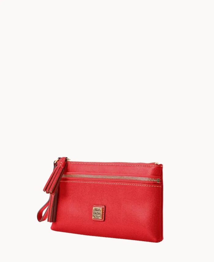 Dooney and Bourke Wallets Saffiano Double Zip Wristlet Tomato 8211 WomenMen