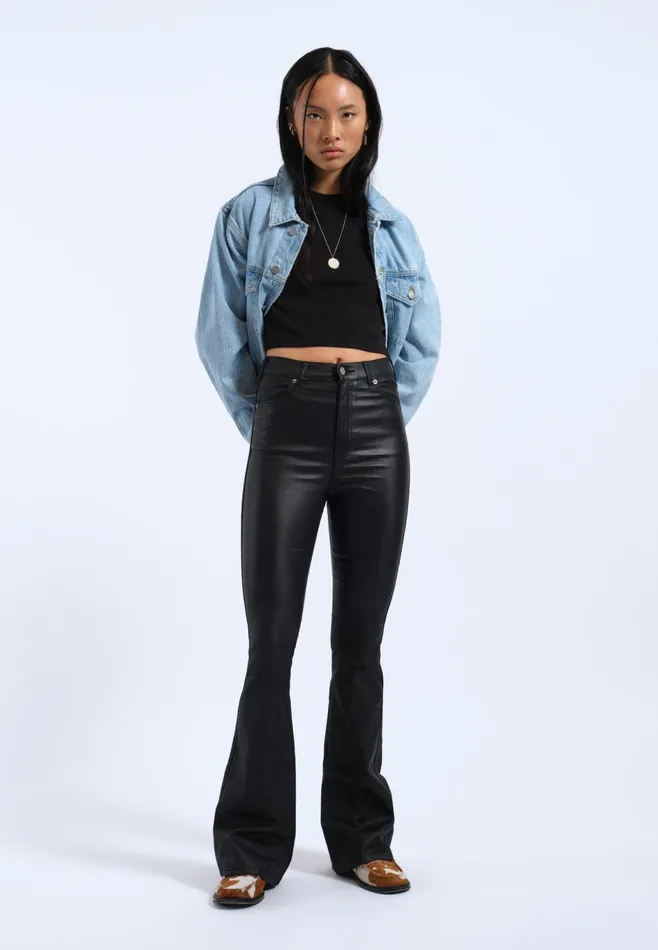 Dr Denim Flare and Bootcut Women Moxy Flare 8211 Black Metal Black Metal