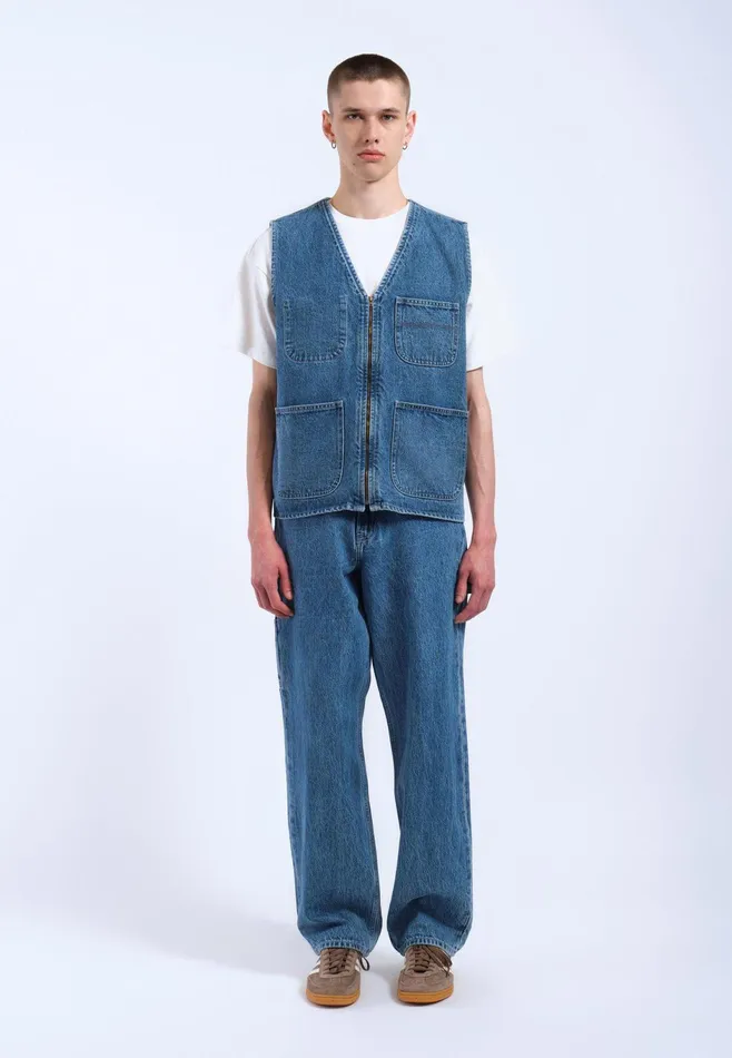 Dr Denim Outerwear Women Denver Worker Vest 8211 Stream Sky Retro Contrast Stream Sky Retro Contrast