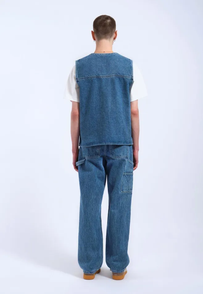 Dr Denim Outerwear Women Denver Worker Vest 8211 Stream Sky Retro Contrast Stream Sky Retro Contrast