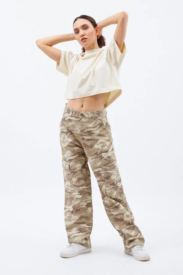 Dr Denim Pants Women Donna Cargo Pants 8211 Taupe Camo Taupe Camo