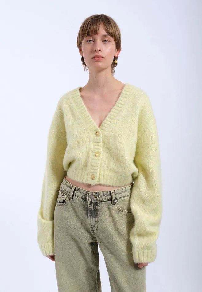 Dr Denim Sweatshirts and Hoodies Women Betty Cardigan 8211 Brushed Light Yellow Brushed Light Yellow
