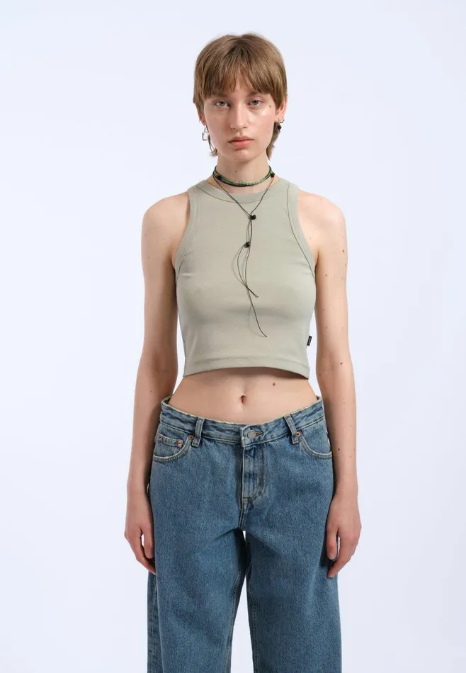 Dr Denim Tees and Tanks Women Bey Crop Top 8211 Seagrass Seagrass