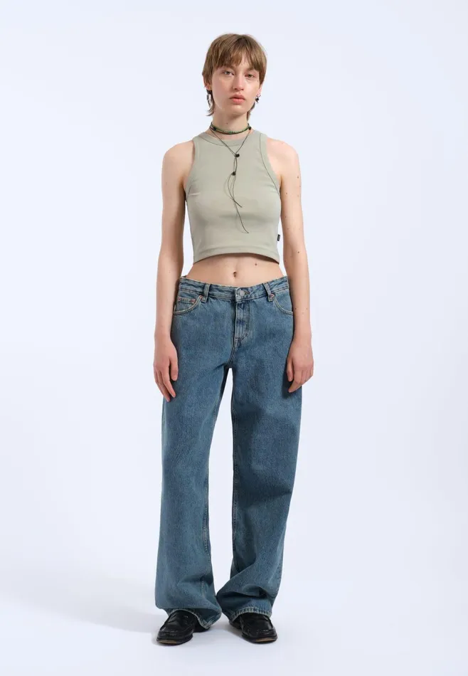 Dr Denim Tees and Tanks Women Bey Crop Top 8211 Seagrass Seagrass