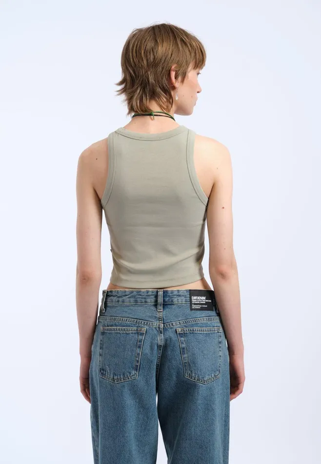 Dr Denim Tees and Tanks Women Bey Crop Top 8211 Seagrass Seagrass
