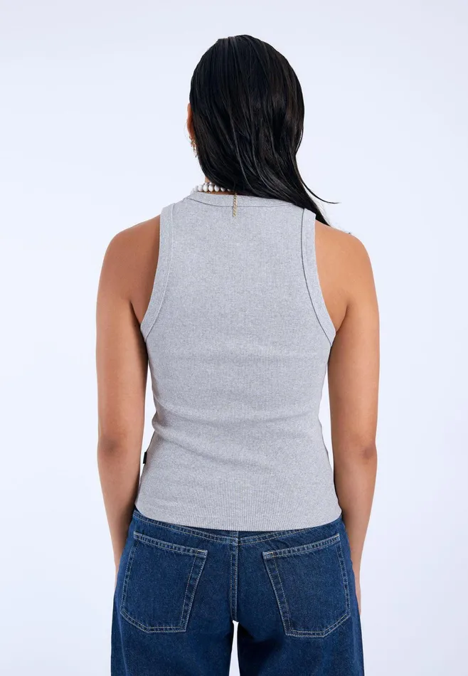 Dr Denim Tees and Tanks Women Etta Top 8211 Grey Melange Grey Melange