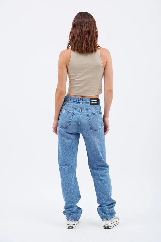 Dr Denim Tees and Tanks Women Ilse Top 8211 Pale Taupe Wordmark Pale Taupe Wordmark