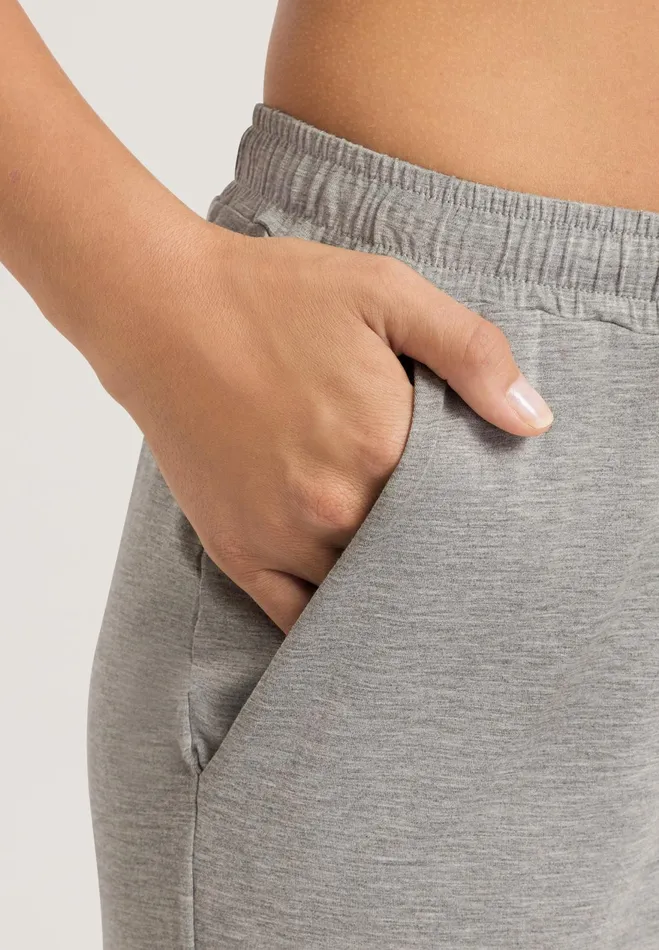 Drawstring Lounge Shorts Grey Melange Women HANRO Pajama Bottoms