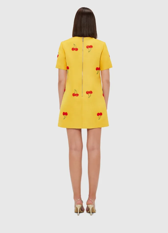 Dresses and Jumpsuits Alexa Embellished TShirt Mini Dress 8211 Cherry Beading 8211 LEO LIN Women