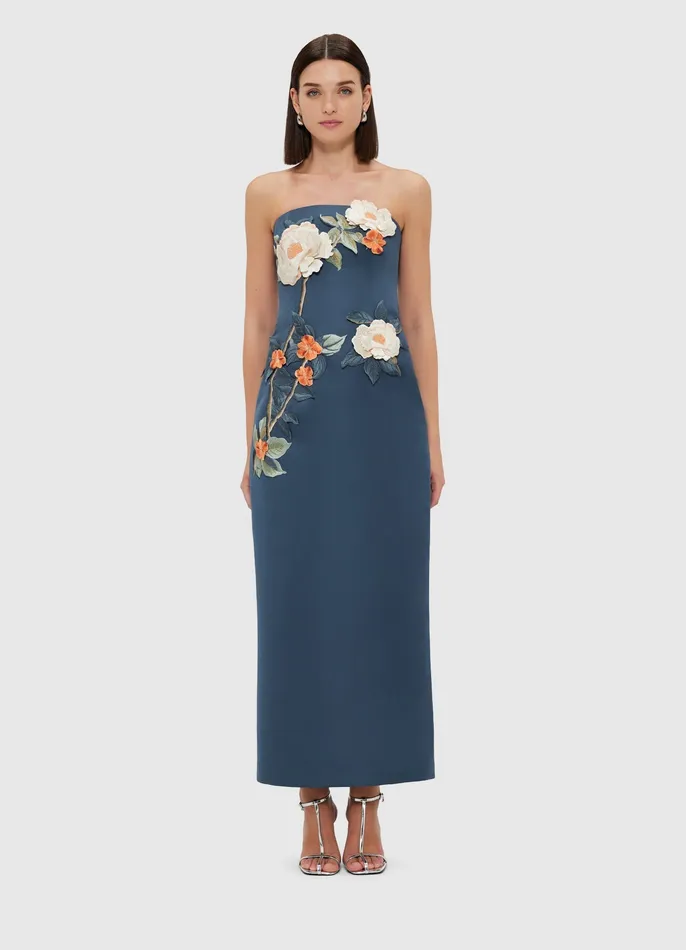 Dresses and Jumpsuits Rayna Appliqu Floral Bustier Maxi Dress 8211 Pear Blossom LEO LIN Women