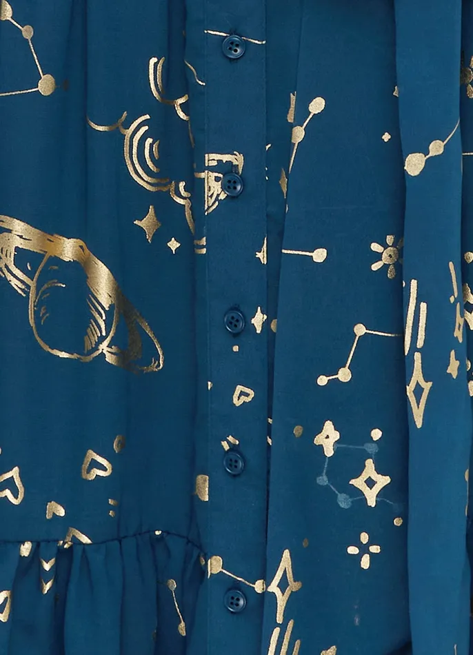 Dresses and Jumpsuits Women LEO LIN Ellie Bishop Sleeve Midi Dress 8211 Celestial Print