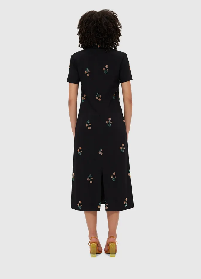 Dresses and Jumpsuits Women Nadene Embellished Shirt Midi Dress 8211 Wildflower Beading LEO LIN