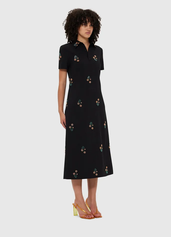 Dresses and Jumpsuits Women Nadene Embellished Shirt Midi Dress 8211 Wildflower Beading LEO LIN