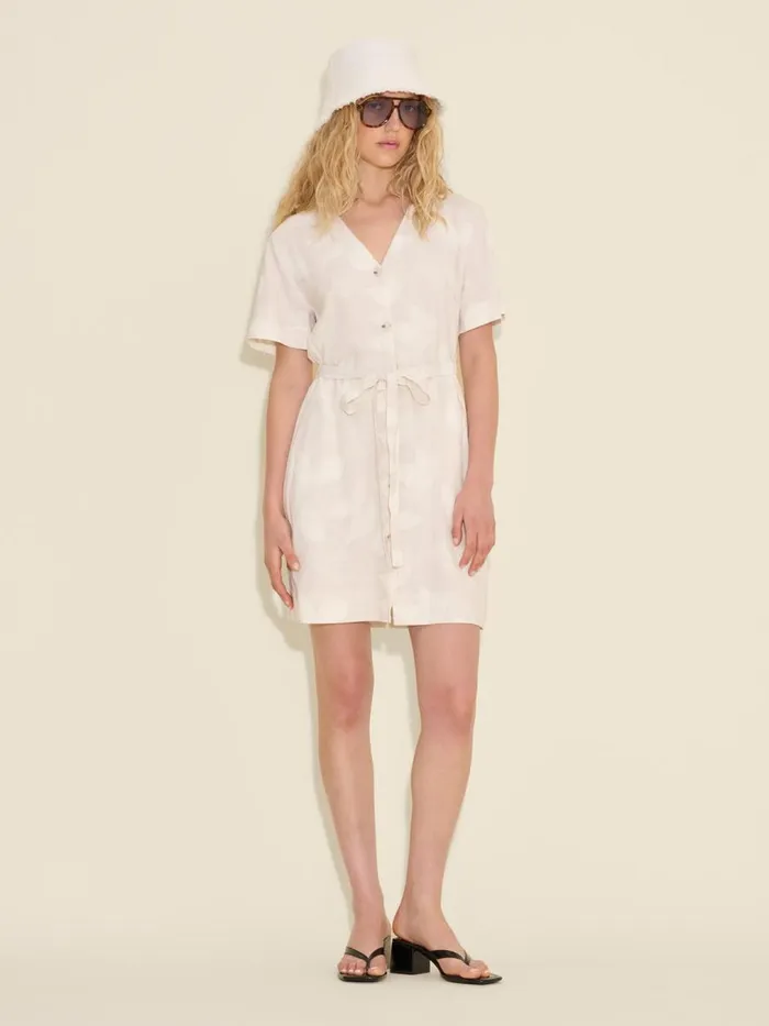 Dresses and Skirts Women Holzweiler Cari Short Print Dress Ecru Mix
