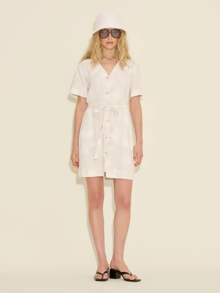 Dresses and Skirts Women Holzweiler Cari Short Print Dress Ecru Mix