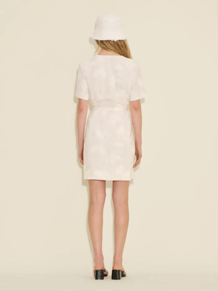 Dresses and Skirts Women Holzweiler Cari Short Print Dress Ecru Mix